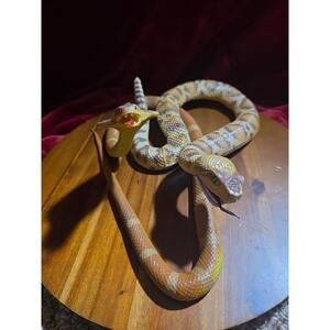 Realistic Rubber Snake Lot of 2 Cobra Rattlesnake Reptile Prank Toy Halloween